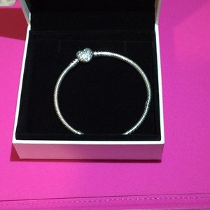 NEW - Pandora Pave heart hard bracelet